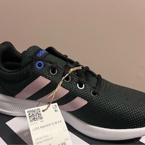 Adidas Lite Racer CLN 2.0 Black with Pink Accents
